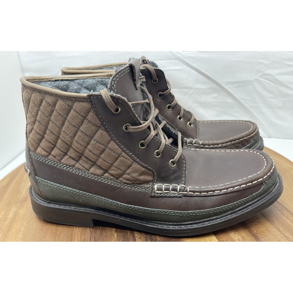 Cole Haan‎ Boots 8.5 M C20210 Pinch Brown Leather Lace Up Quilted Moc Ankle Mens